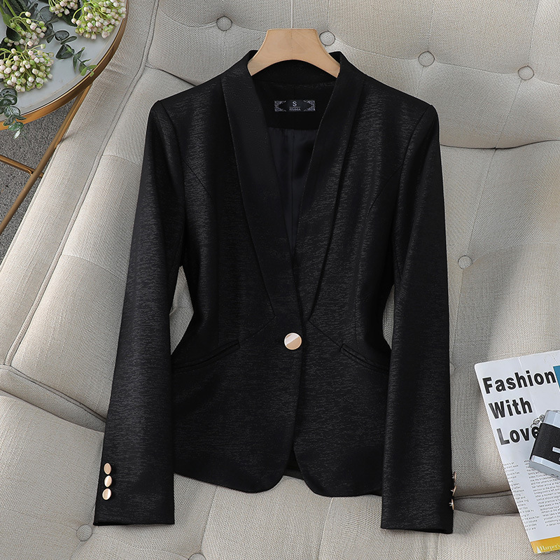 Formal Winter Wear Women Jacket - New秋の女性ブレザーコート長袖シングルボタンオフィスレディースビジネスワークウェアフォーマルショートスーツジャケット女性の上着