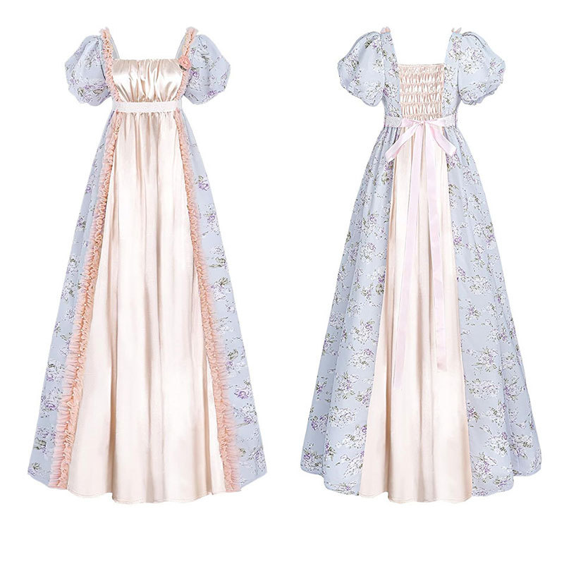 Victorian Women'S Formal Wear - ビクトリア朝のボールガウン中世エレガントなハイウエストドレス女性用ハロウィンティーパーティーステージ衣装ヴィンテージスタイル