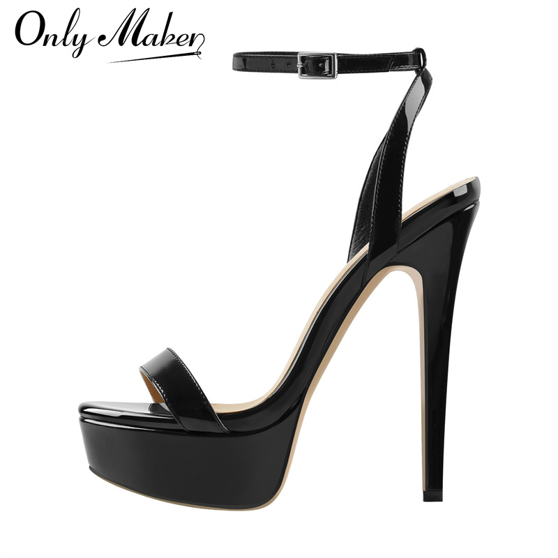 Women'S Formal Wear To A Wedding - Onlymaker 女性プラットフォームスティレットハイヒールラウンドオープントゥアンクルストラップセクシーなヒールウェディングパーティードレスサンダル
