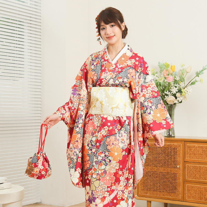 Women Formal Wear Ethnic - 日本の着物 女性用改良版 カジュアルウェア 長さ140cm フォーマル和服 写真撮影