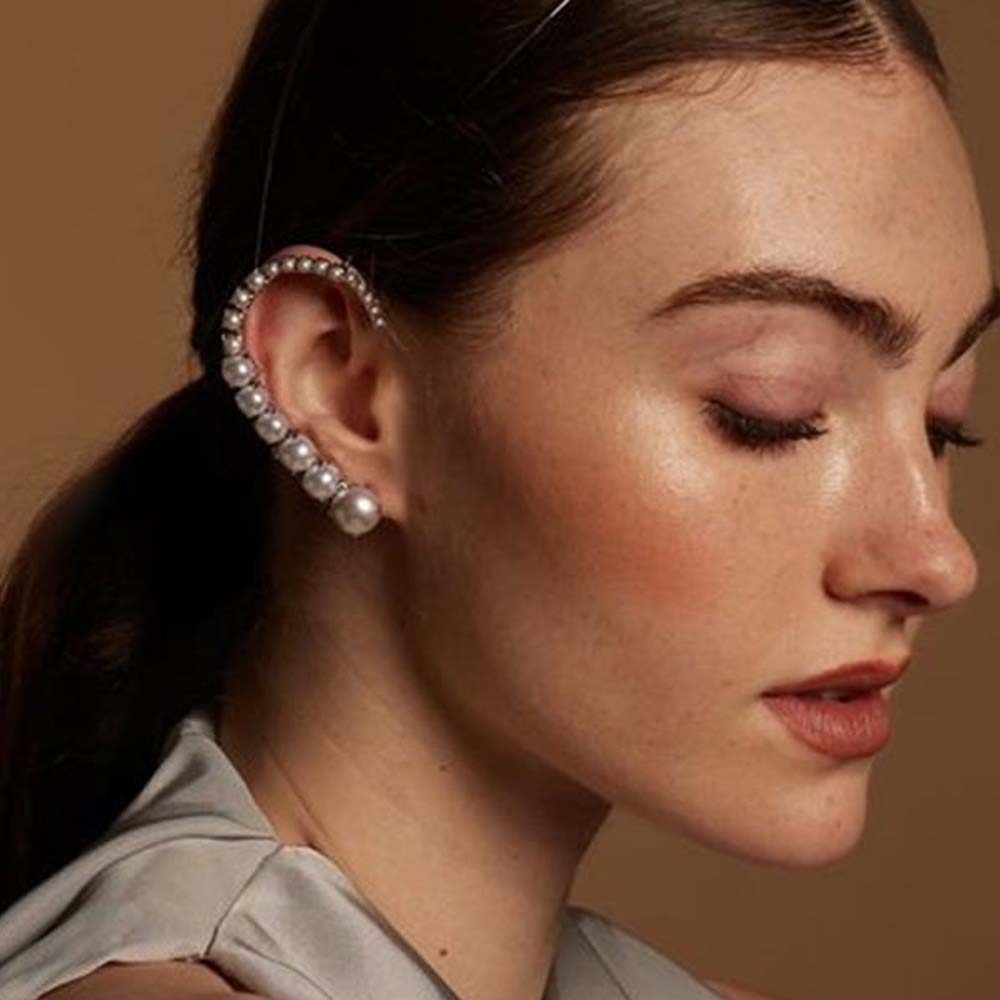 Pearl Earring Stud - Stonefans-ピアスのないパールイヤークリップ,イヤリング,ジュエリー,ファッション,エレガント,ヴィンテージ,ブライダルアクセサリー,カフ