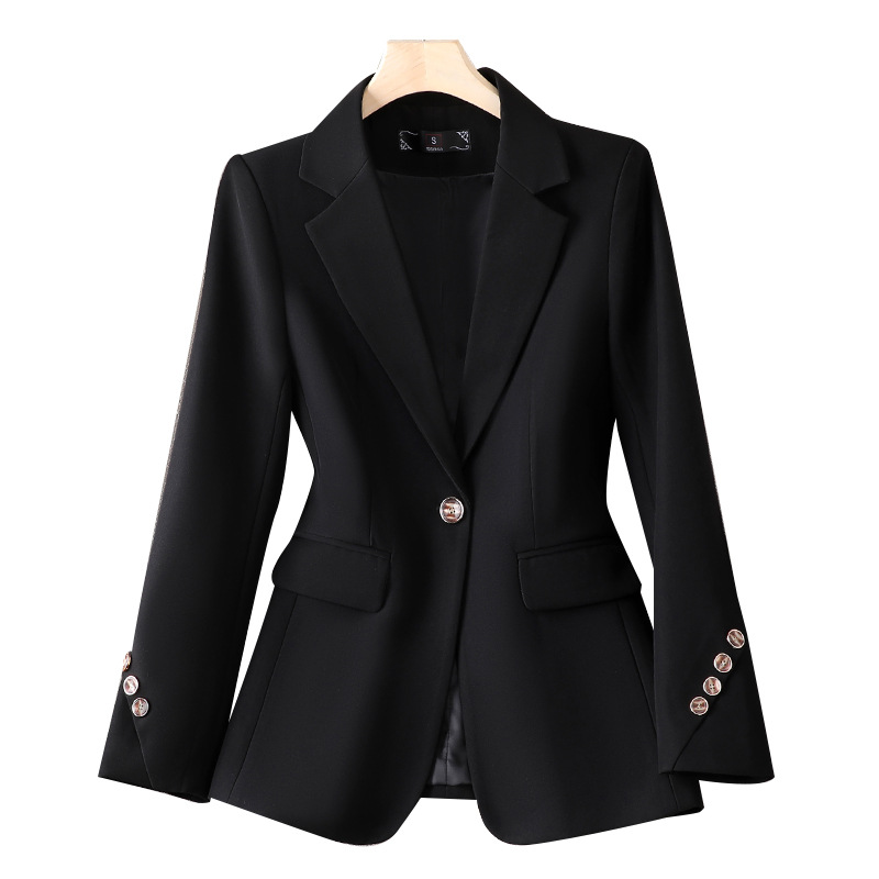Formal Winter Wear Women Jacket - 高品質の女性ブレザージャケット女性固体長袖ビジネスワークウェアフォーマルスーツコート春秋の女性の上着 3XL