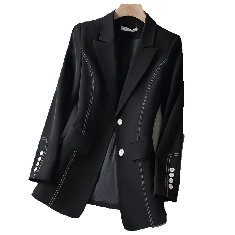 Formal Winter Wear Women Jacket - 新しいファッション女性フォーマルブレザーレディース白黒女性長袖作業服ジャケットコート秋冬アウター女性