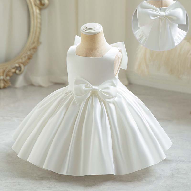 Women'S Formal Wear For Girls - 小さな女の子のための大きな弓のパーティードレス,プリンセスの誕生日の服,花柄,エレガントなフォーマルなイブニングウェア,甘い