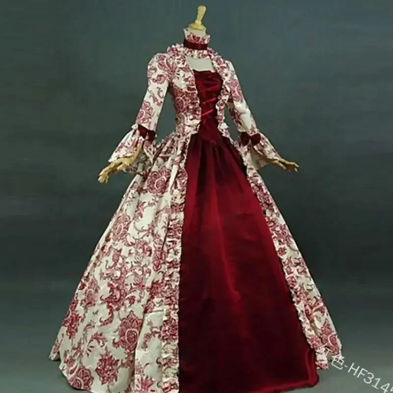 Victorian Women'S Formal Wear - プラスサイズ女性用ゴシックフローラルレースローブ中世ルネサンスコスチュームフレアスリーブビクトリア朝フォーマルガウンコスプレパーティーウェア