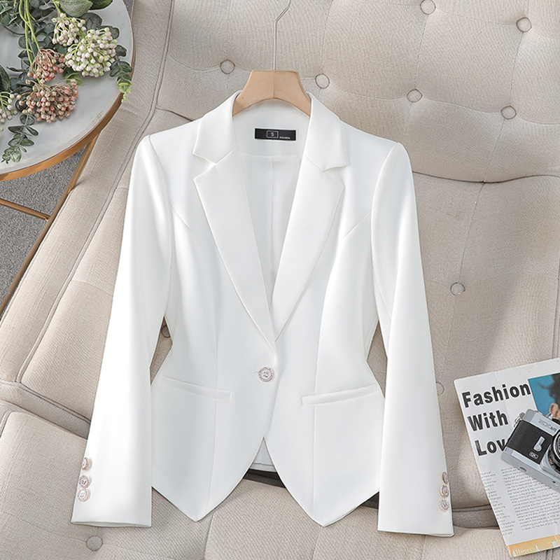 新しいファッション女性フォーマルブレザー女性赤白黒オフィスス - Formal Winter Wear Women Jacket のレビューと価格