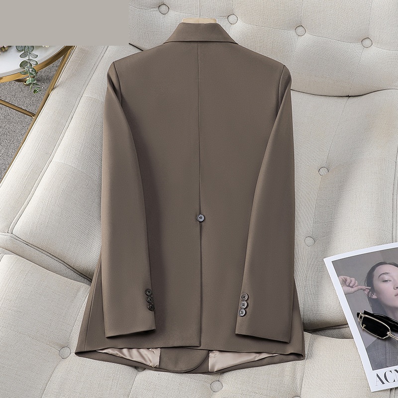 女性用ダブルブレストジャケット,黒,茶色,オフィス,ビジネス - Formal Winter Wear Women Jacket のレビューと価格
