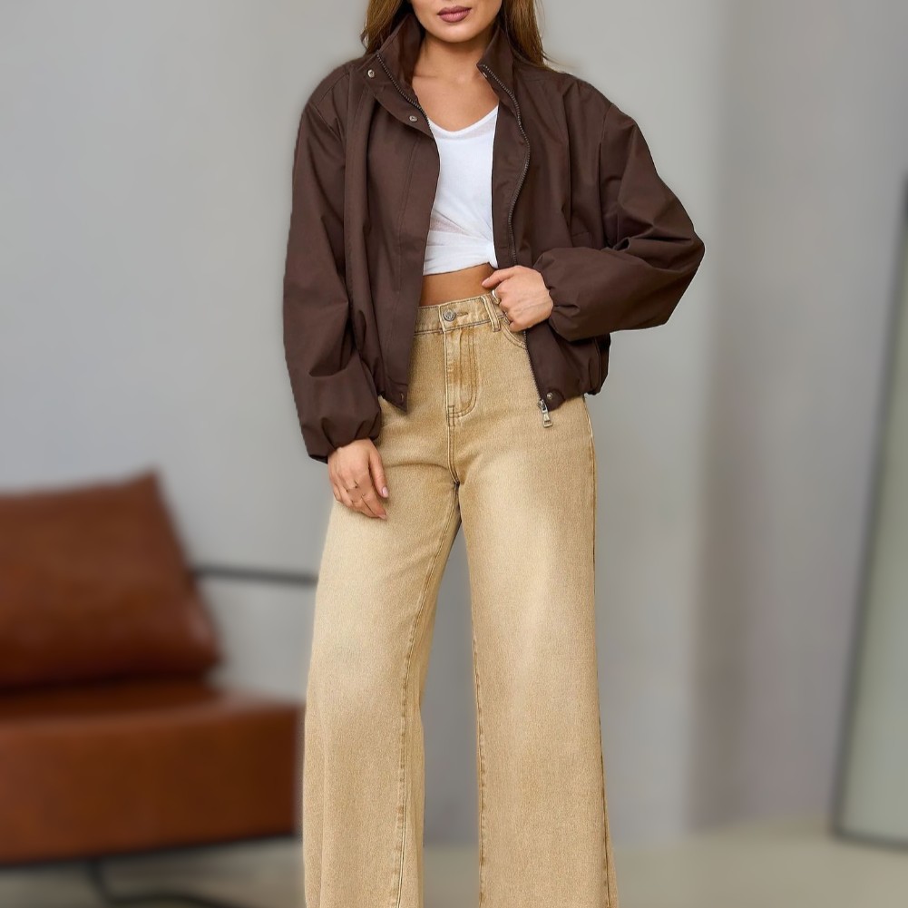 レディースカジュアルスタンドカラージャケット、ドロップショル - Formal Winter Wear Women Jacket のレビューと価格