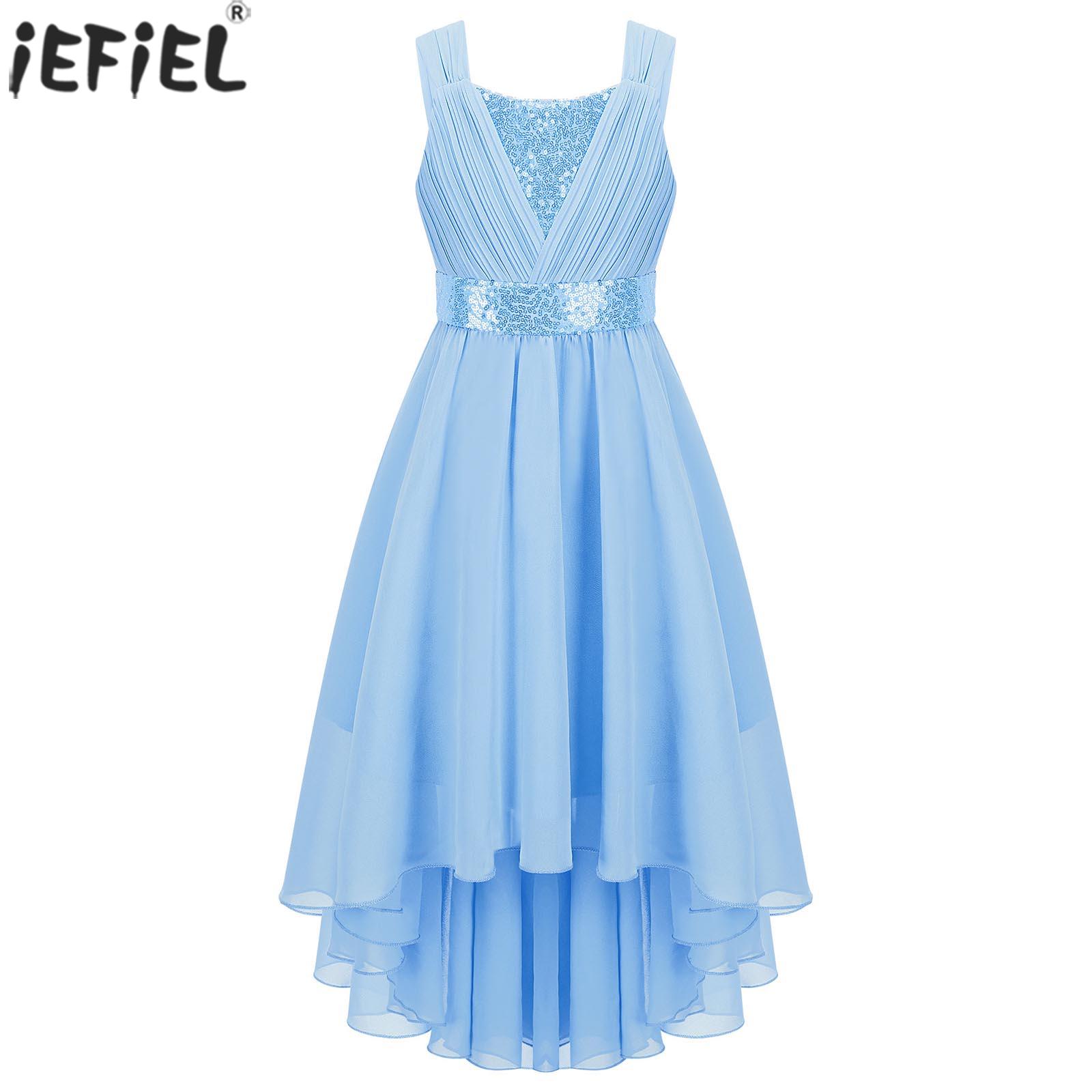 シルクシフォンプリンセスドレス,スパンコール,誕生日パーティ - Women'S Formal Wear For Girls のレビューと価格
