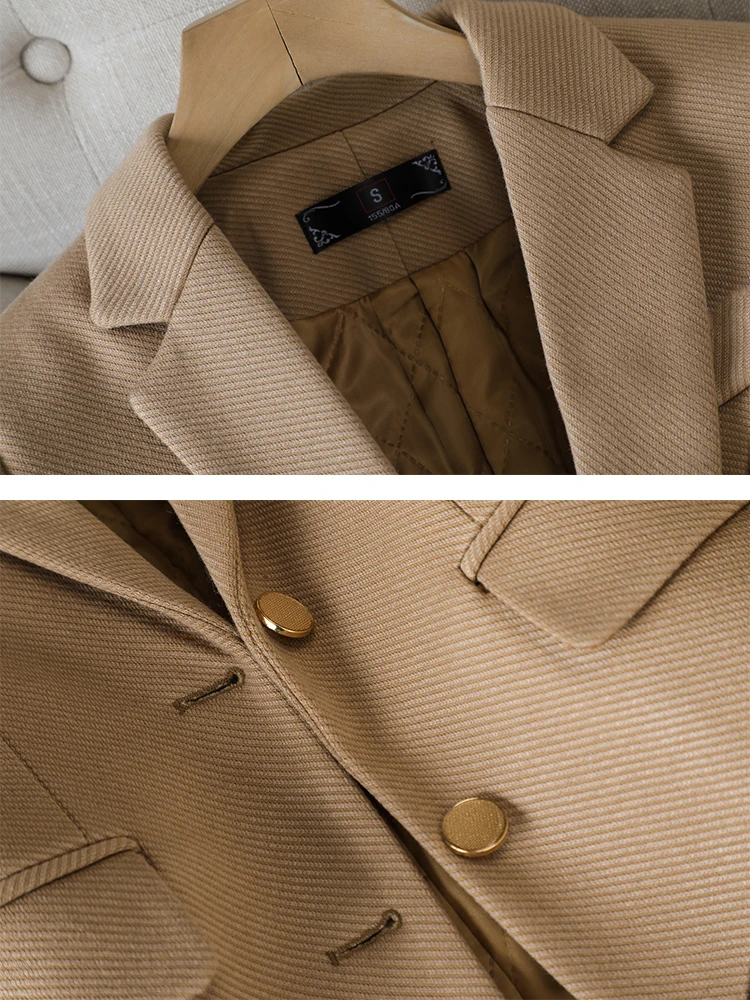 ファッションレディースブレザー女性用グリーンブラックカーキ長 - Formal Winter Wear Women Jacket のレビューと価格