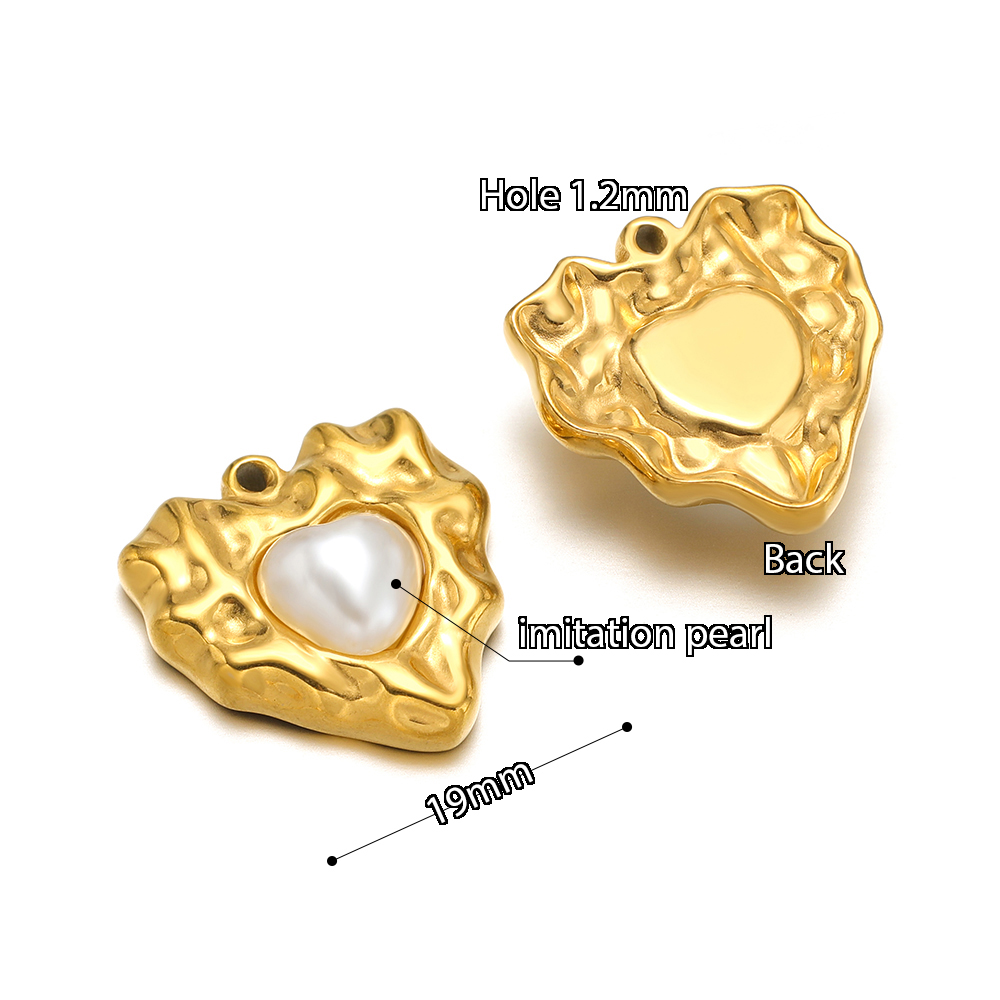 5 個ステンレス鋼模造パールロックハート太陽ネックレスチャー - Pearl Earring Stud のレビューと価格
