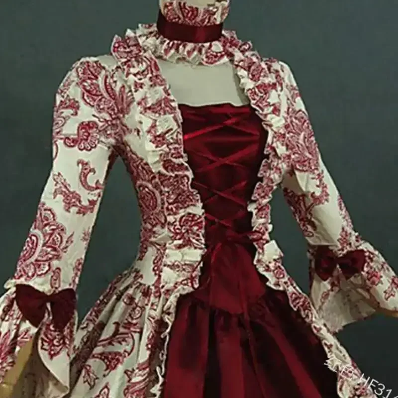 プラスサイズ女性用ゴシックフローラルレースローブ中世ルネサン - Victorian Women'S Formal Wear のレビューと価格